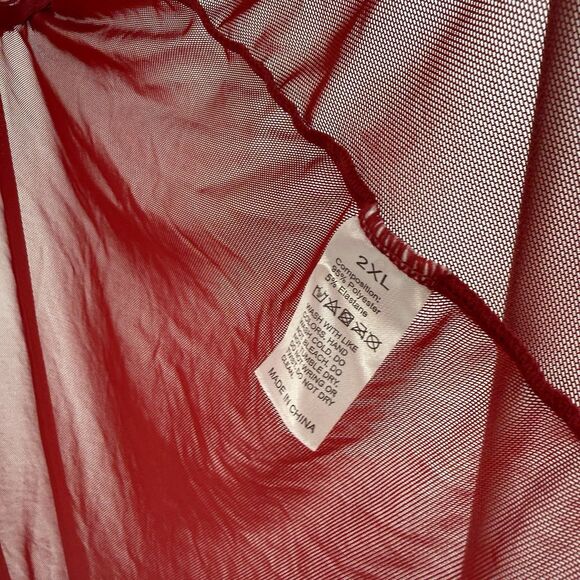 Unbranded Red Sheer Lace Lingerie Babydoll Dress Size 2X - Picture 8 of 10